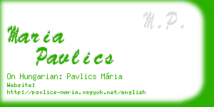 maria pavlics business card